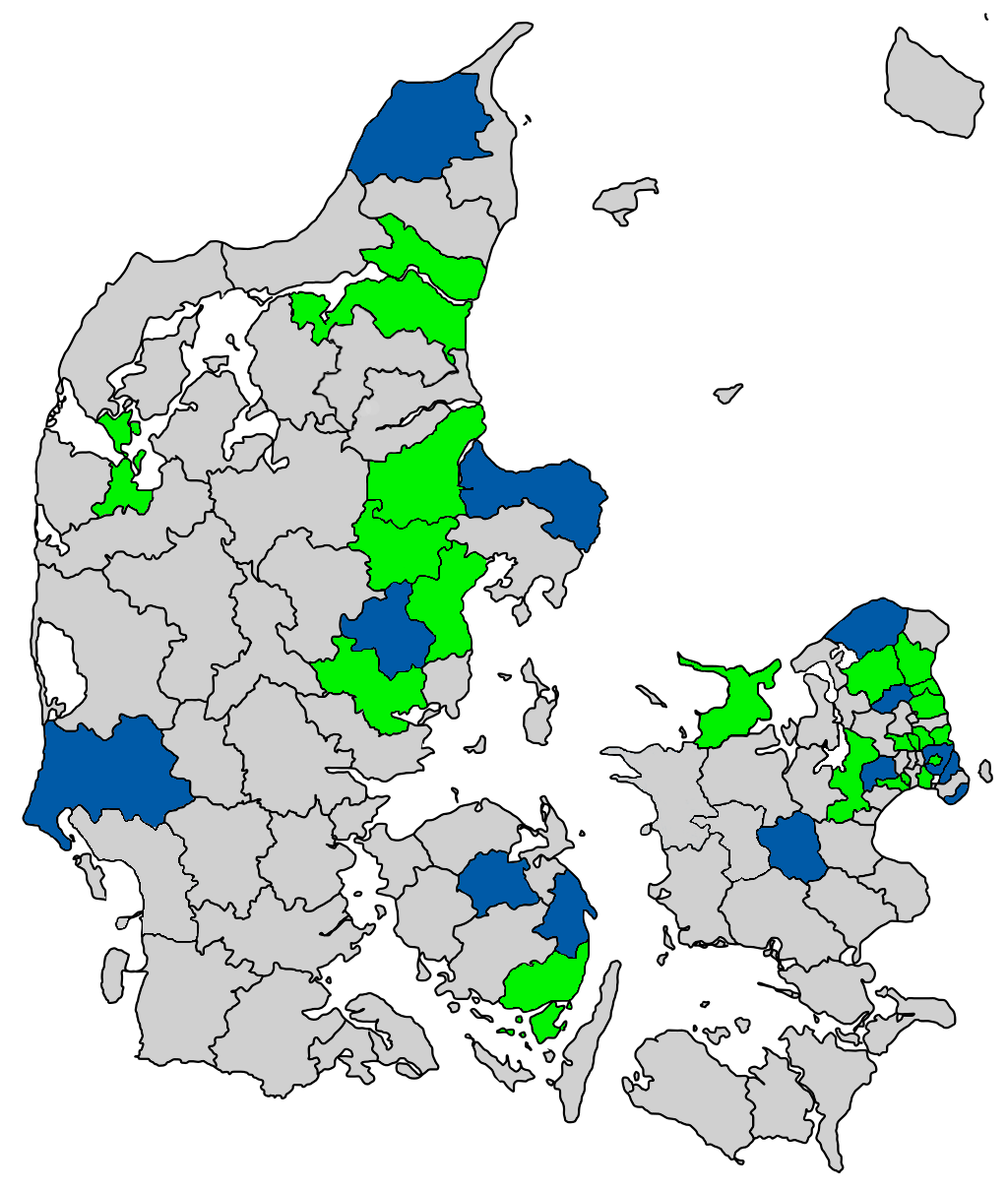 Kort over kommuner med forbud eller forslag om forbud mod turbokyllinger